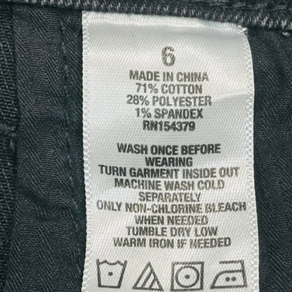 AEROPOSTALE Aero Cheeky Ripped Black Denim Jean Shorts - Size 6 - Picture 9 of 9